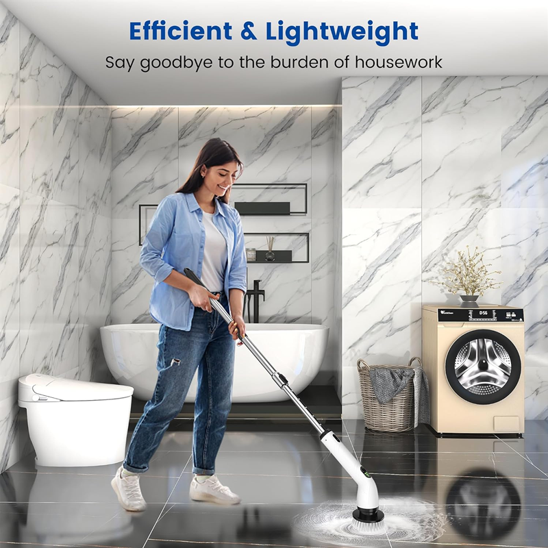 Outdoor Power Broom - Household Cordless Multipurpose Spin Scrubber Kitchen