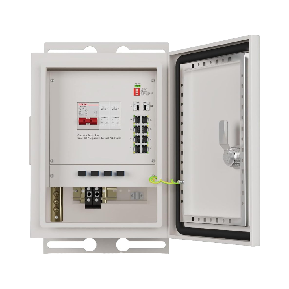 Outdoor Power Supply Box - KeepLiNK Outdoor Smart Network Box 8-Port