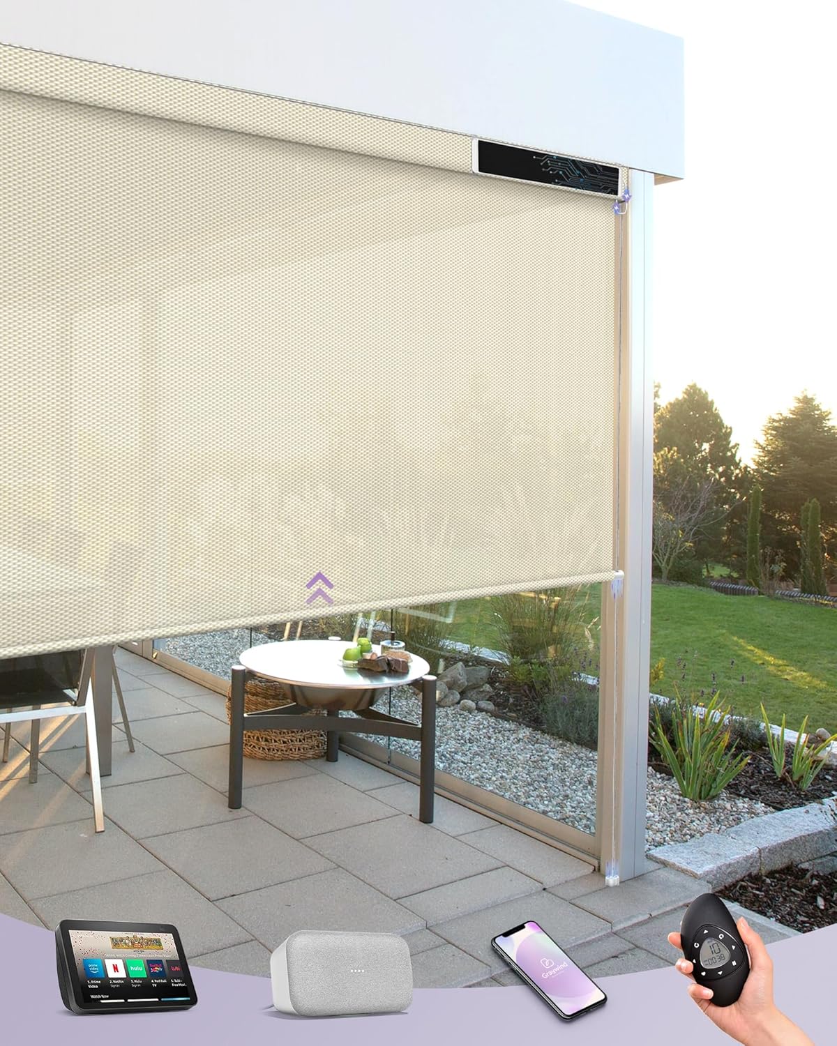 Motorized Outdoor Shades for P - đánh giá và giá Outdoor Power Roller Shades