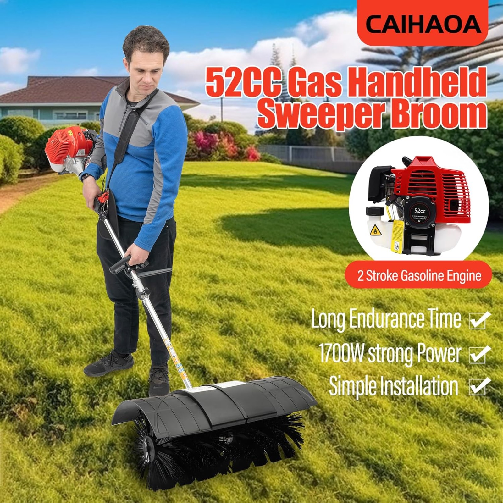 52CC 2 Stroke Gas Handheld Swe - đánh giá và giá Outdoor Power Broom