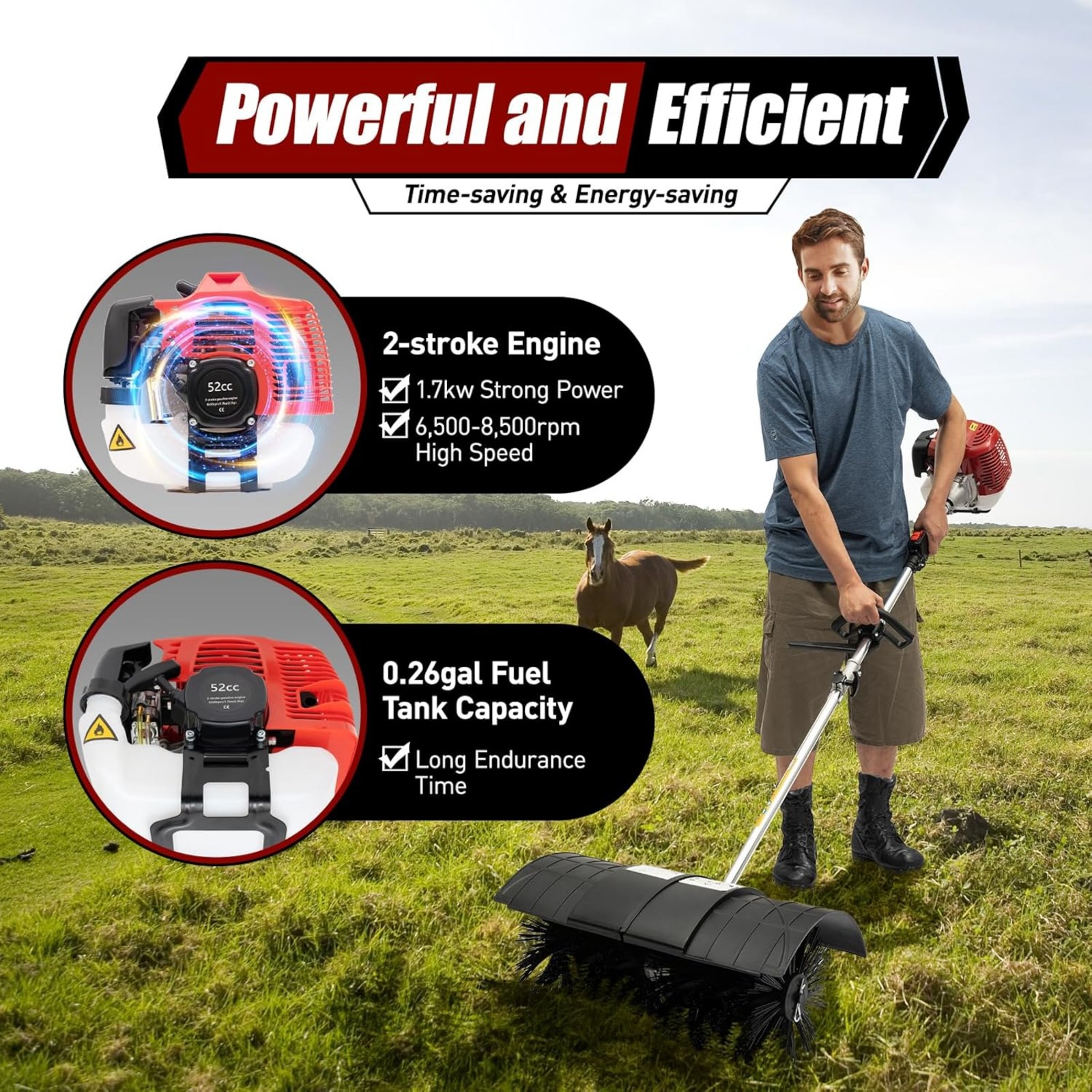 52CC 2 Stroke Gas Handheld Swe - đánh giá và giá Outdoor Power Broom