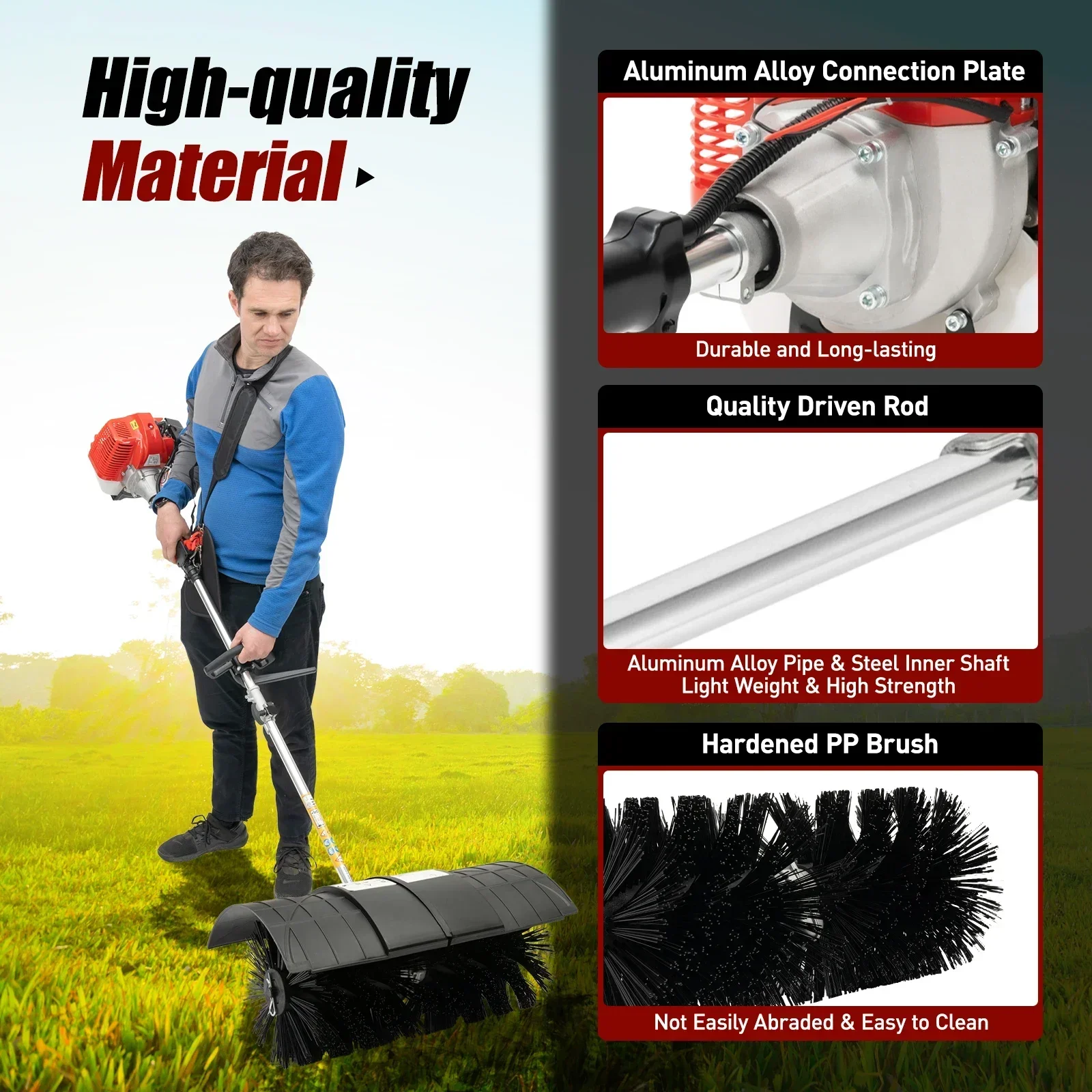 2-Stroke Gas-Powered Lawn Swee - đánh giá và giá Outdoor Power Broom