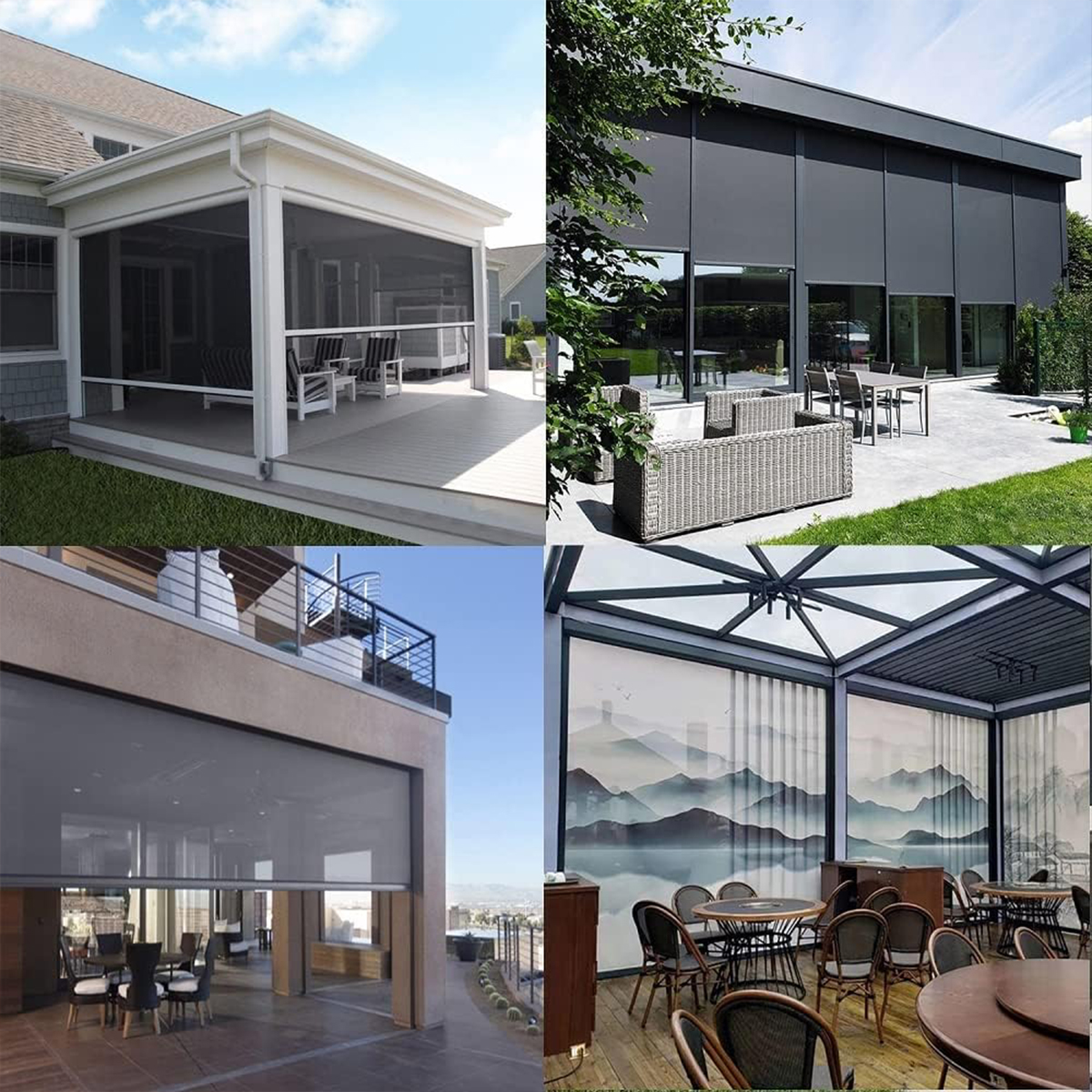 Built-In Waterproof Windproof  - đánh giá và giá Outdoor Power Roller Shades